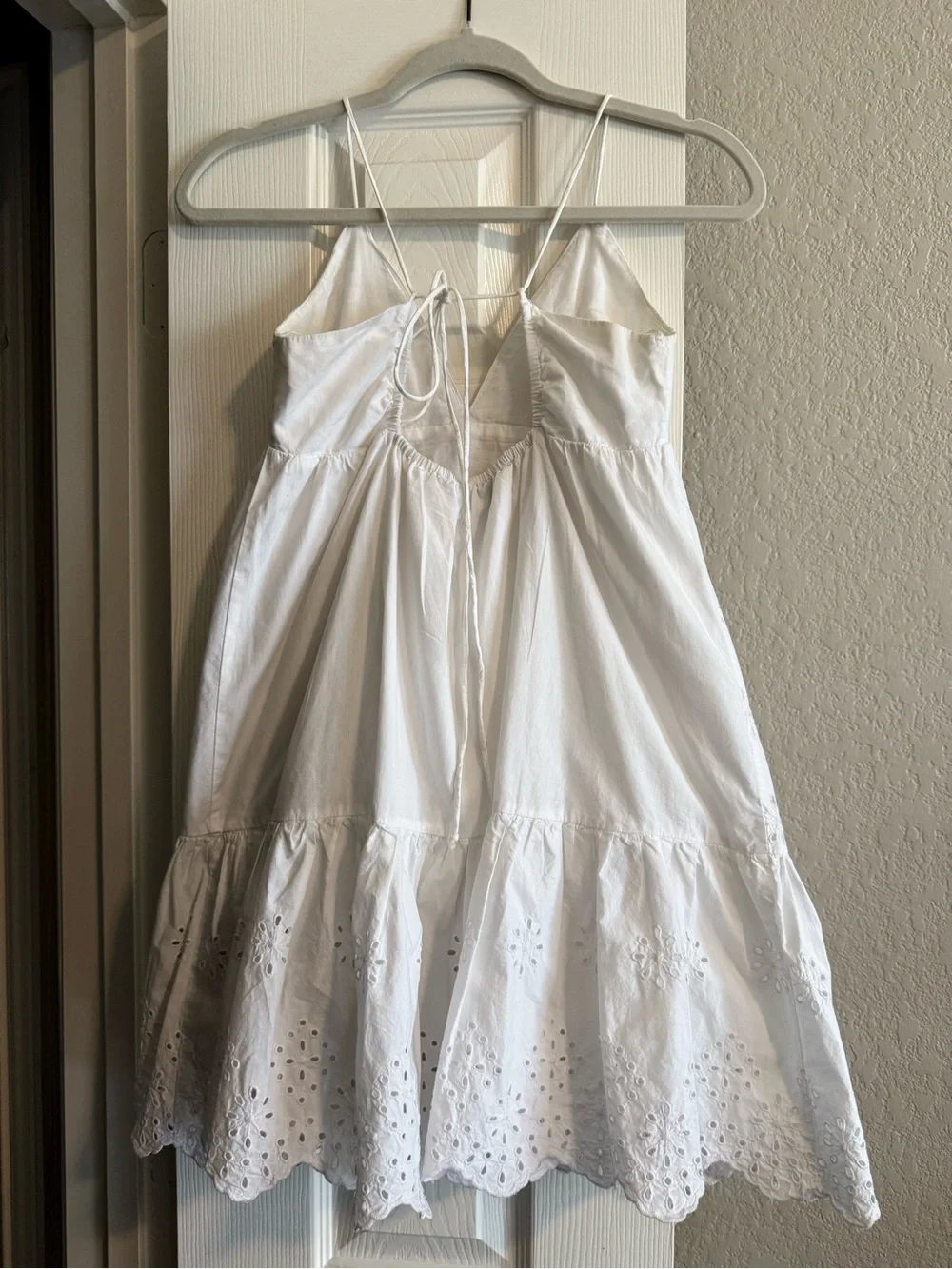 Zara White Eyelet Spaghetti-Strap Sundress